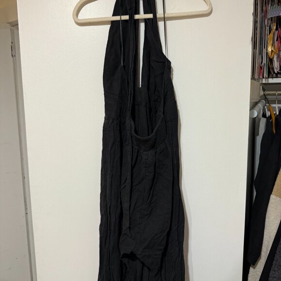 ✨🖤 Anthropologie Mock-Neck Plunge Black Jumpsuit - Size L🖤✨ - Picture 12 of 12